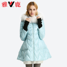 雅鹿羽绒服女中长款韩版潮流大A字摆冬装女YP41160-8图片