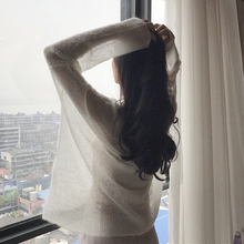 两件套女潮 开叉针织衫 宽松圆领薄款 港味chic风复古一片式粉纱裙