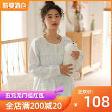 全棉套装 家居服日系可爱小猪夏季薄款 睡衣女士春秋季纯棉纱布长袖
