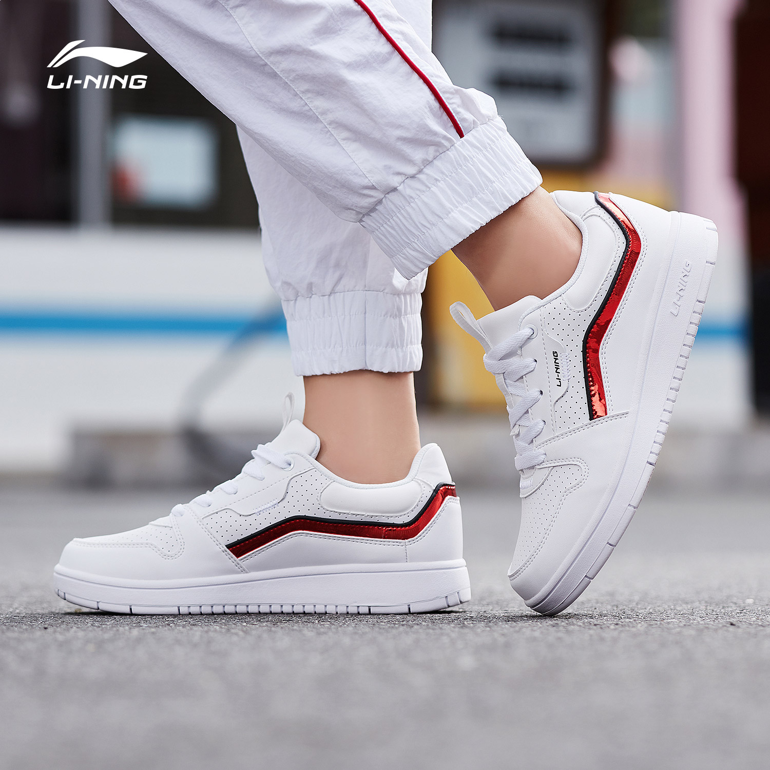 Li Ning Casual Shoes Women's Shoes 2019 New Casual Board Shoes Fashion Couple Shoes Small White Shoes Women's Low Top Sports Shoes