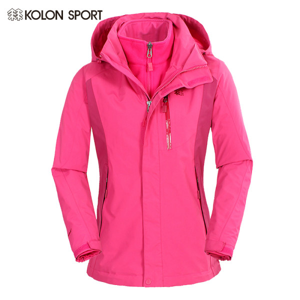 KOLONSPORT可隆冬季女三合一防风两件套抓绒内胆冲锋衣LKJW4C421