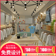 服装店展示架落地式双层挂衣架男女装店货架陈列架衣服架子原木色