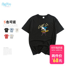 阁楼花开夏天短袖印花T恤女宽松小衫女2018新款百搭ulzzang上衣图片