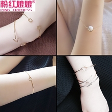 潮个性小饰品手链女韩版简约学生森系闺蜜百搭开口手镯男手环首饰