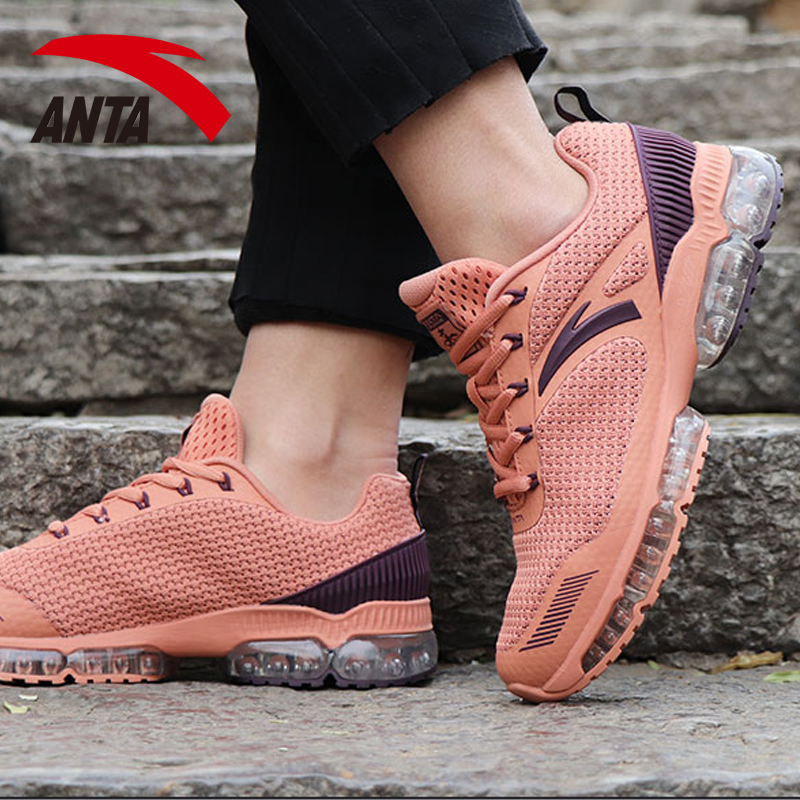 Anta Women's Shoes Casual Shoes 2019 Autumn and Winter New Breathable Mesh Running Shoes Pink Shock Absorbing Air Cushioned Sneakers