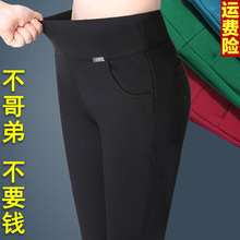 秋打底裤 夏高腰九分加绒紧身显瘦大码 妈妈裤 女装 弹力外穿肥婆长裤