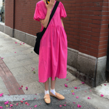 显白显白 口袋连衣裙 and 敲喜欢可爱灯笼袖 Z介个颜色太美啦
