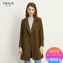 PRICH女装chic西装女宽松韩版2018新款复古格子外套PRJK84T51M图片