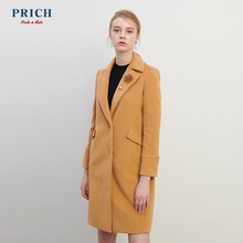 PRICH女装时尚OL韩版羊毛大衣女长款2018新款呢外套PRJW87T07M图片