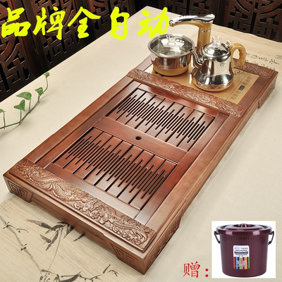 实木茶盘全自动上水带电磁炉烧水壶四合一体功夫茶具套装智能茶几