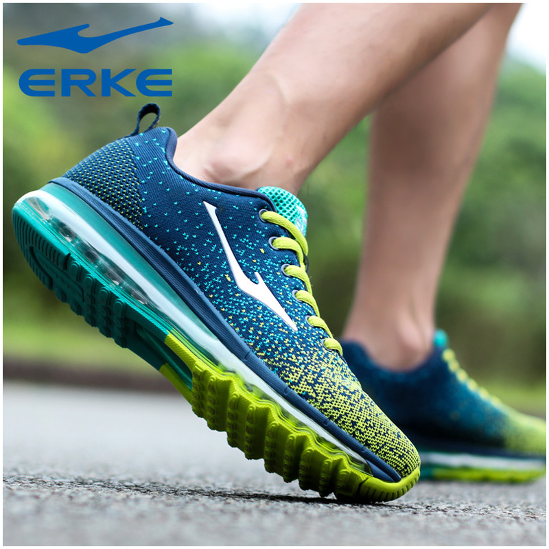 ERKE Men's Shoes Sneakers Spring 2019 Full length Air Cushion Shoes Running Shoes Men's Breathable Mesh Running Sneakers