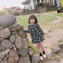 mini旦2018秋季新款儿童连衣裙套装女童宝宝小香风气质背心裙外套