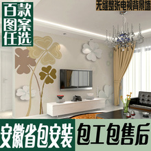 简约现代客厅卧室欧式整张无缝电视背景墙布5D壁画滁州包安装施工