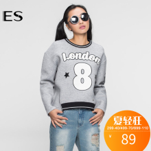 艾格 ES 女装时尚印花太空棉长袖针织T恤女  D259图片
