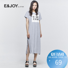 艾格 E＆joy夏季女装款时尚圆领短袖英文印花连衣裙S433图片