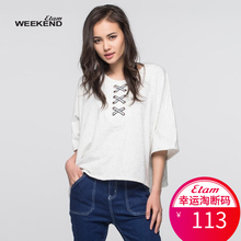 艾格 WEEKEND 春款S圆领加系带落肩t恤S835图片