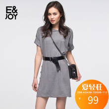 艾格E&joy2018纯色时尚百搭经典收腰A字夏季淑女款连衣裙S407图片