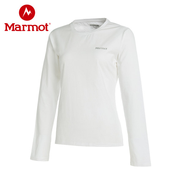 marmot/土拨鼠户外春夏款女式长袖圆领防晒排汗透气速干T恤