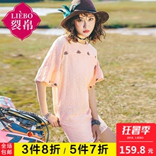 裂帛中长款雪纺宽松连衣裙女夏装2018新款温柔仙女裙中长款裙子图片