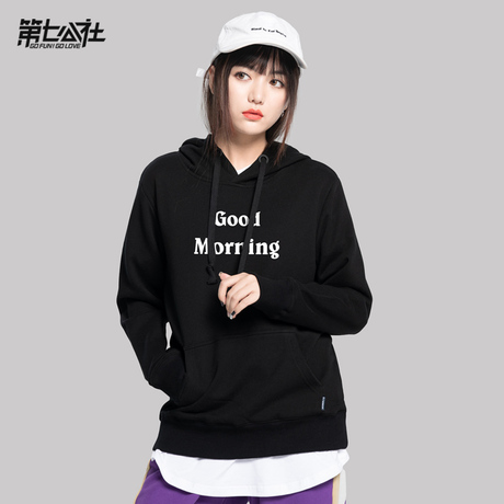 第七公社时尚情侣卫衣女连帽2018秋季新款宽松韩版帽衫外套商品大图