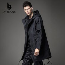 宽松薄外套 帅气潮牌春秋中长款 JEANS男士 过膝大码 风衣休闲韩版