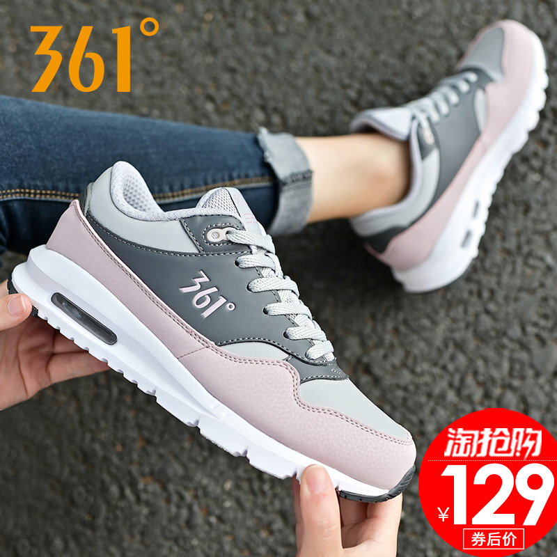 361 Air Cushion Sports Shoes for Women 2019 Autumn and Winter New Women's Shoes Leather Light Running Shoes 361 Degree Casual Shoes Autumn