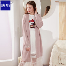 唐狮旗舰店冬开衫外套长款毛衣女中长款慵懒风外搭针织衫软妹图片