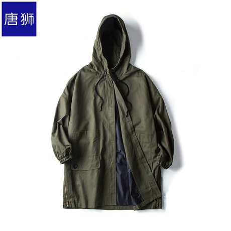 唐狮旗舰店2018秋装新款外套女青年宽松廓形后背刺绣连帽潮商品大图