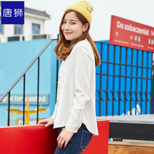 唐狮旗舰店2018冬装新款衬衫女基本型灯芯绒直筒纯棉衬衣上衣图片