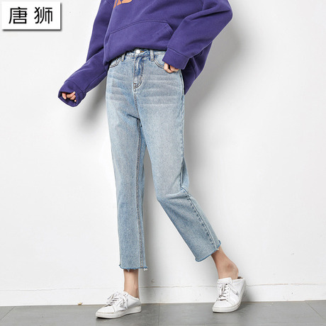 唐狮2018秋装新款牛仔裤女韩版显瘦牛仔裤女宽松牛仔哈伦裤时尚潮商品大图