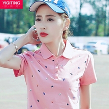韩版夏装新款2018大码女装POLO衫翻领运动上衣纯棉宽松短袖T恤女图片
