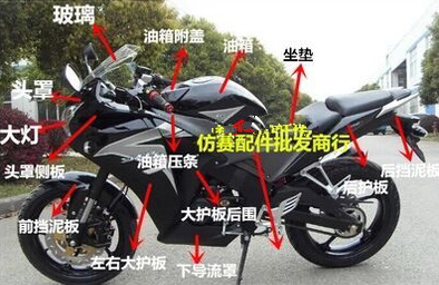 新陵ycr150摩托车全套外壳配件哈里威宗申水冷CBR150CC跑车全车壳