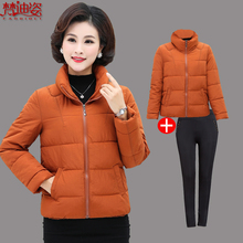 中老年棉衣女短款2018新款羽绒棉服时尚显瘦妈妈冬装小棉衣棉袄潮图片