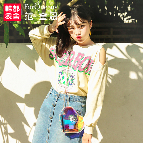 范奎恩韩版大码女装胖mm2018秋装新款胖妹妹200斤宽松显瘦卫衣女商品大图