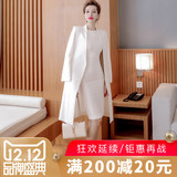 风衣女中长款韩版春秋季2018新款过膝白色立领收腰显瘦简约外套女