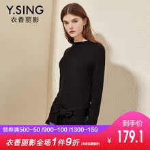 衣香丽影2018冬装新款韩版弹力针织衫蝴蝶结宽松套头毛衣女图片