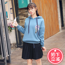 西子小荷卫衣2018新款女长袖韩版宽松百搭初中学生春秋装少女上衣图片