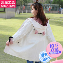 2018春秋季新款少女韩版休闲风衣女中长款初中学生春装外套学院风图片