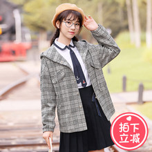 西子小荷外套女春秋韩版学生 bf原宿宽松连帽百搭显瘦少女短外套图片