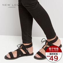 NEW LOOK女式系带平底凉鞋|528747601