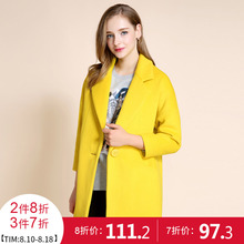 秋水伊人2018冬装女装宽松外套女中长款韩版修身毛呢大衣F043图片
