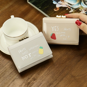 女士钱包短款2019新款学生韩版可爱果冻多功能小钱夹折叠皮夹子