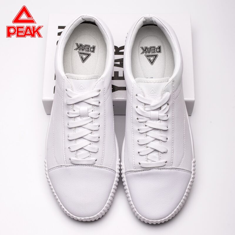 PEAK men's shoes leather sports shoes 2019 winter classic anti-skid shoes breathable white shoes for men and women lovers