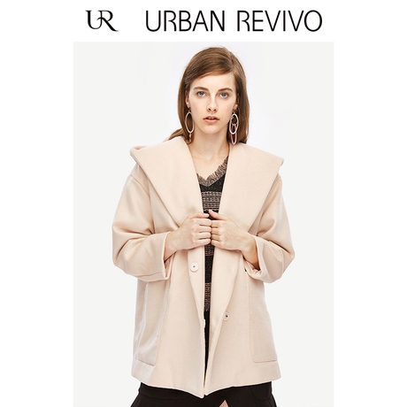 UR2018秋冬新品女装帽领口袋时尚中长外套WE38S1LN2001商品大图