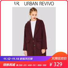 UR2018秋季新品青春女装修身廊形羊毛中长大衣外套YV03S1GJ2000图片