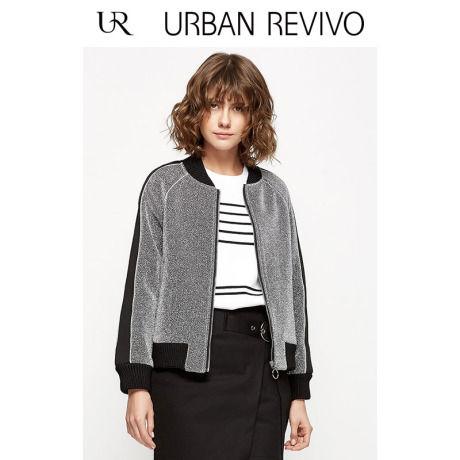 UR2017春夏新款青春女装拼色闪粉时尚运动棒球服外套YVR2S1BR2002商品大图