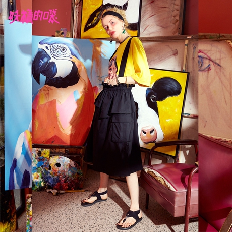 妖精的口袋旗舰店2018夏新sukol裙宽松收腰中长少女裙半身裙子女商品大图