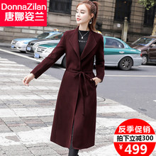 反季清仓2018秋冬新款韩版修身中长款双面呢毛呢大衣呢子外套女装图片