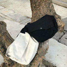 百搭纯色半圆简约单肩斜跨包男女帆布书包肩带可调节 夏季chic韩版