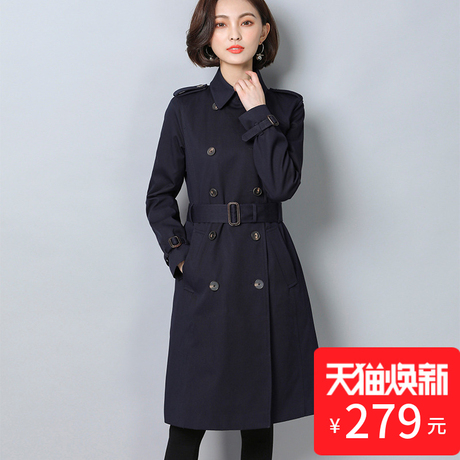 2018秋季新款女装风衣女士外套中长款韩版大码修身显瘦气质上衣商品大图